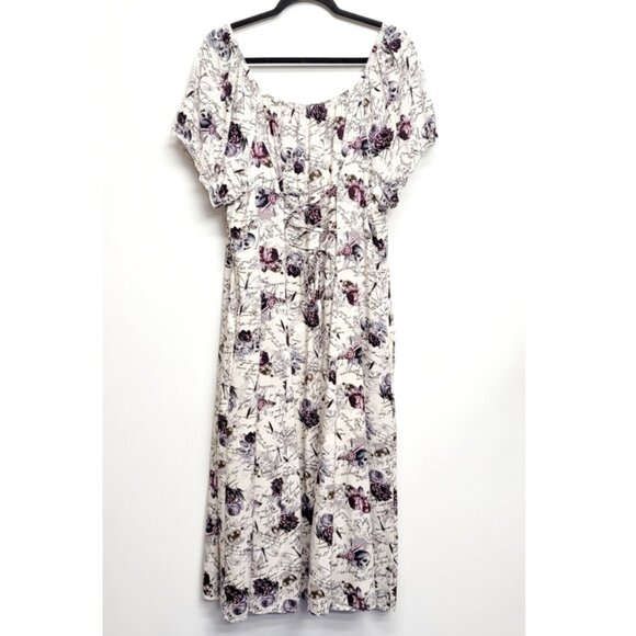 Thorn & Fable Dark Romance Ivory Empire Midi Dress Plus Size 2, 2X, 18 20 - Picture 8 of 11